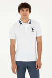 USPA Men Polo Shirt USPA Big Logo White VR013 USPOM269 US POLO ASSN.