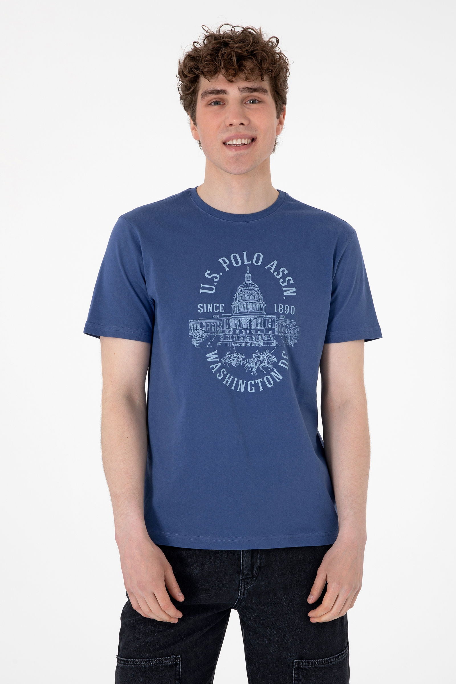 USPA Men T-Shirt USPA Wahing Out Door Navy VR059 USTSM071 US POLO ASSN.