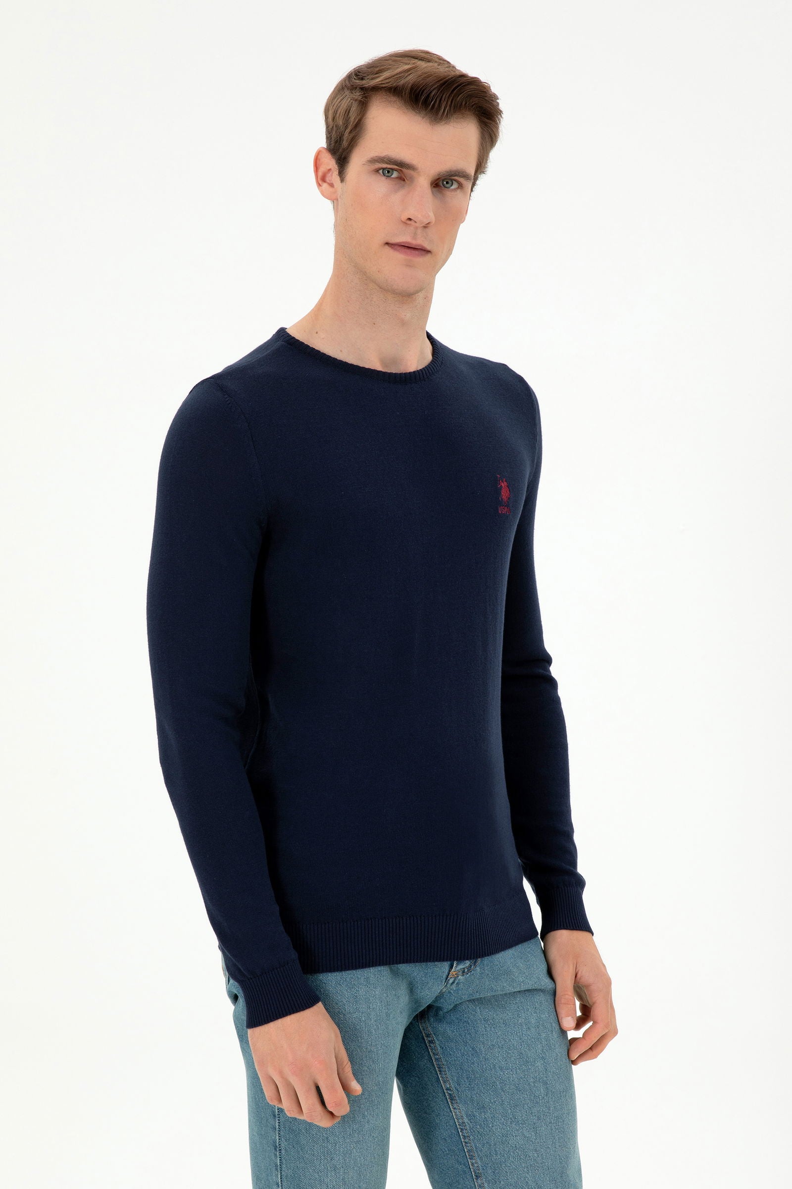 USPA Men Jumper R/Neck Navy VR033 USPJR366 US POLO ASSN.