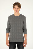 USPA M Jumper R/Neck Boxes Grey Mélange VR086 USPJR356 US POLO ASSN.