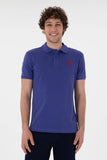 USPA Polo Shirt Men Royal Blue VR212 USPOM315 Single Color Horse US Polo Assn.