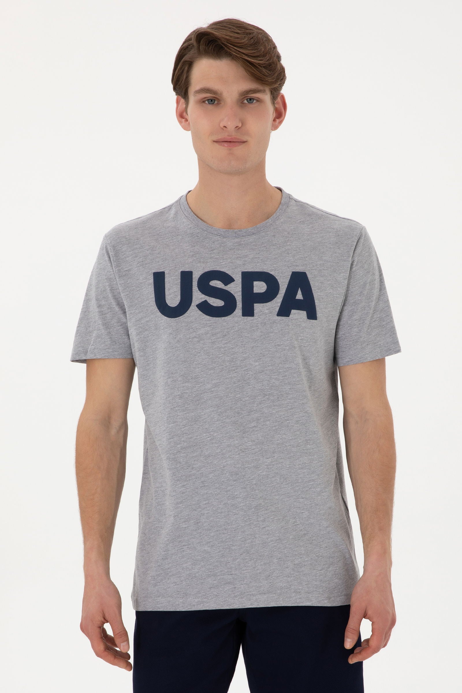 USPA Men T-Shirt USPA Geartiy Grey Melange VR086 USTSM070 US POLO ASSN.