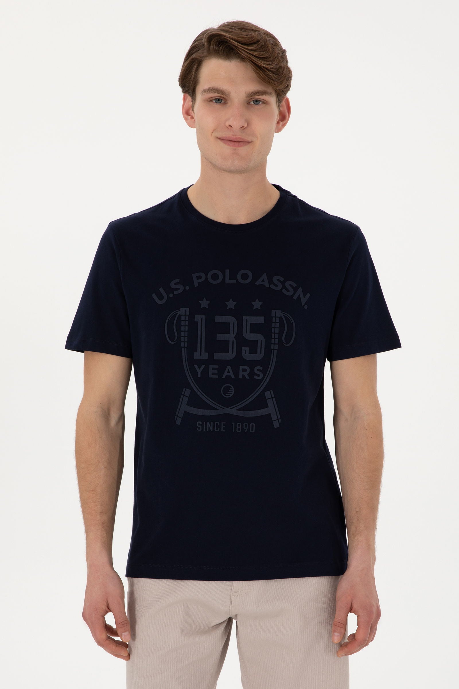 USPA Men T-Shirt T-Zeuns135 Navy VR033 USTSM073 US POLO ASSN.