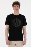 USPA Men T-Shirt Gaston Black VR046 USTSM072 US POLO ASSN.