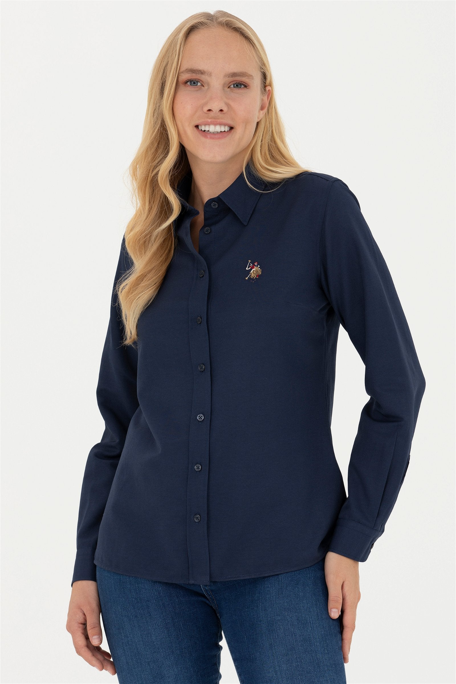 USPA Shirt Women Navy VR033 USSHW040 Slim US Polo Assn.