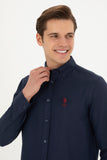 USPA Shirt Men Navy VR033 USPSH306 Regular Full Sleeve US Polo Assn.