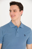 USPA Polo Shirt Men Indigo VR028 USPOM267 Single Color Horse US Polo Assn.