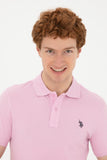 US Polo Assn. Pink Men Polo Shirt Single Color Horse VR041 USPOM201 USPA