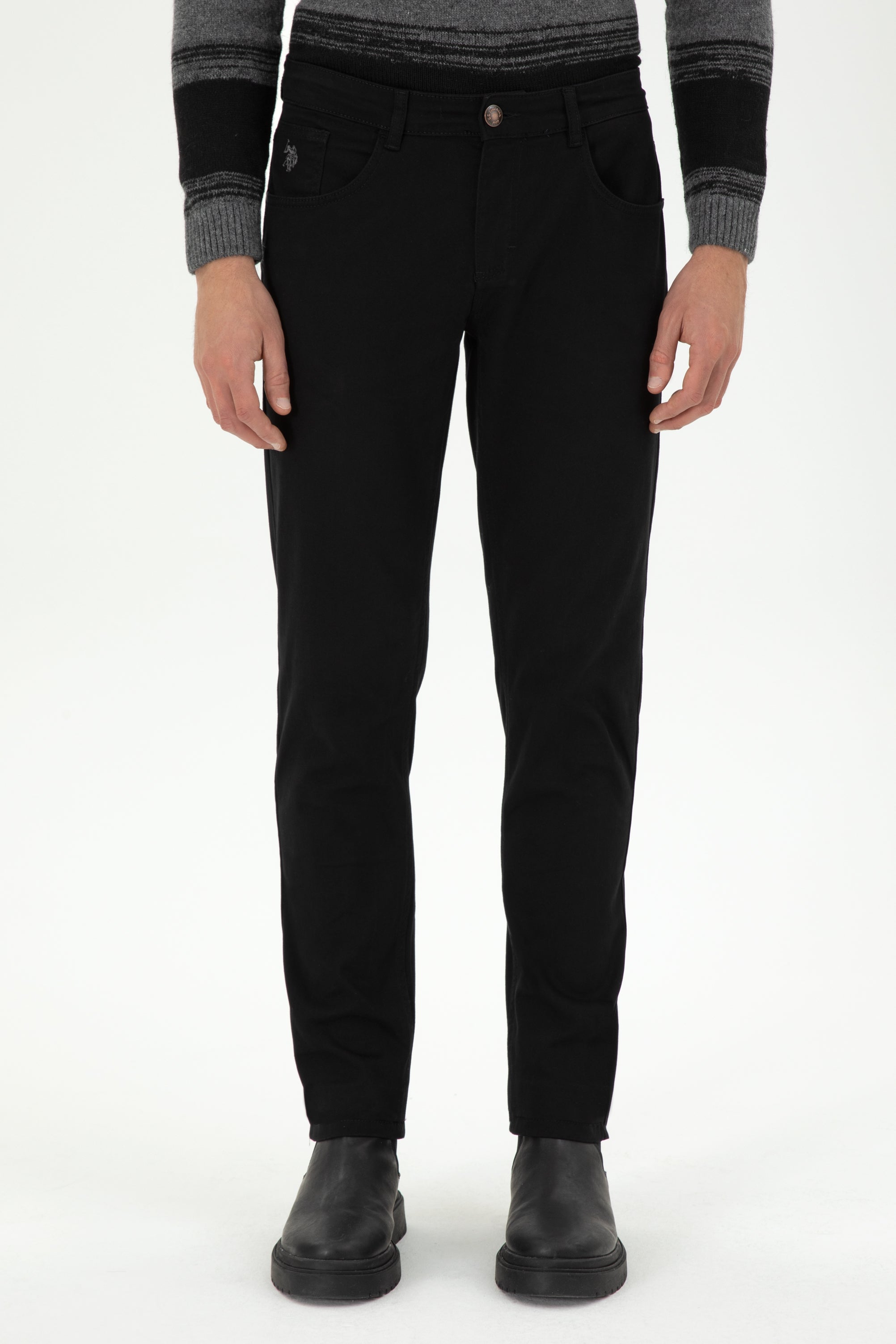 USPA Men Chino Slim Black VR046 USPA USPCH113 US POLO ASSN.