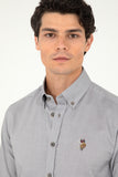 USPA Men Shirt Cedro S F/S Grey VR024 USPSH368 US Polo Assn.
