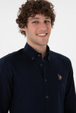USPA Men Shirt Cedcolor Slim Full Sleeve Navy VR033 USPSH353 US Polo Assn.