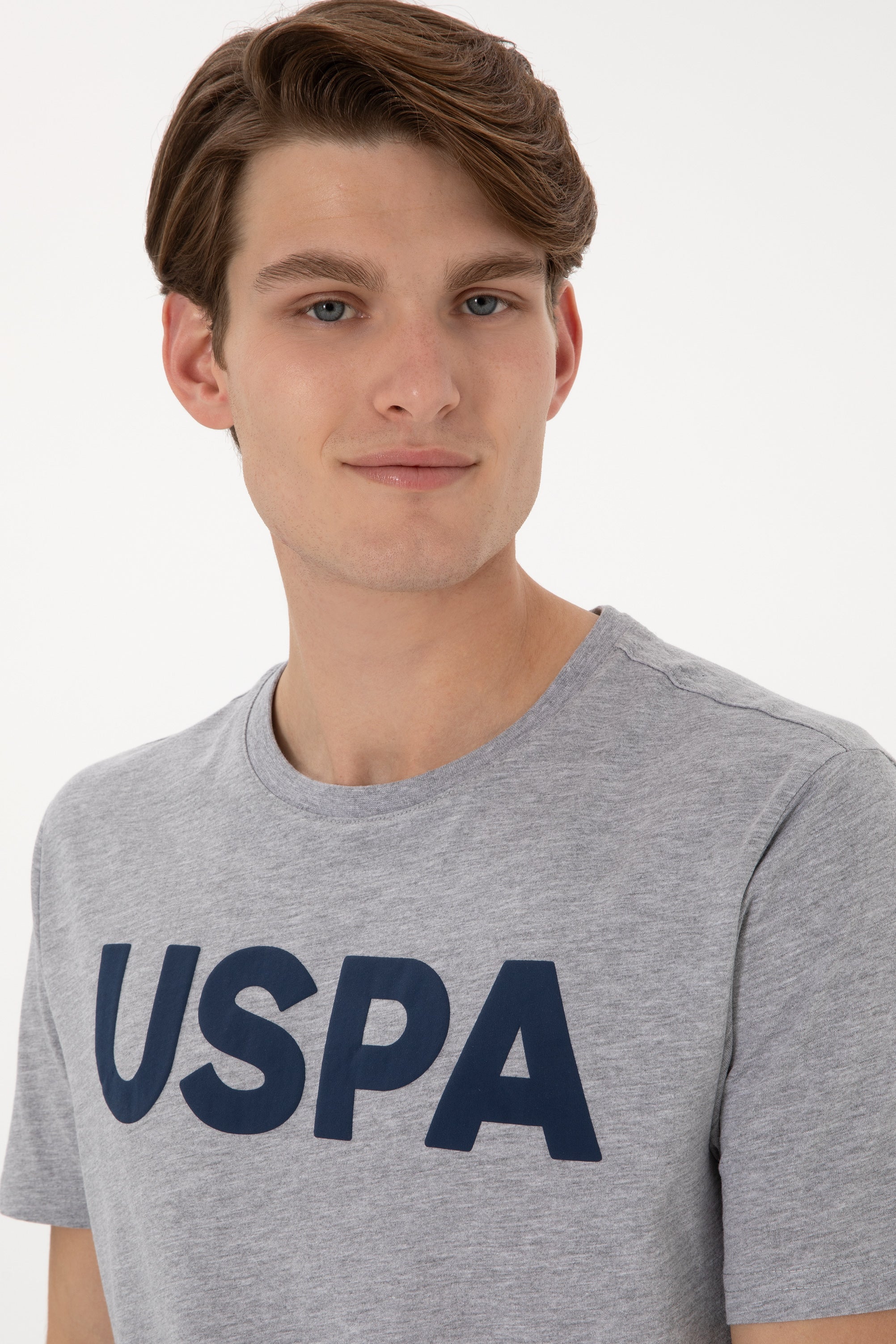 USPA Men T-Shirt USPA Geartiy Grey Melange VR086 USTSM070 US POLO ASSN.
