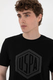 USPA Men T-Shirt Gaston Black VR046 USTSM072 US POLO ASSN.