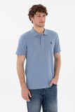 USPA Polo Shirt Men Blue VR036 USPOM291 Single Color Horse US Polo Assn.