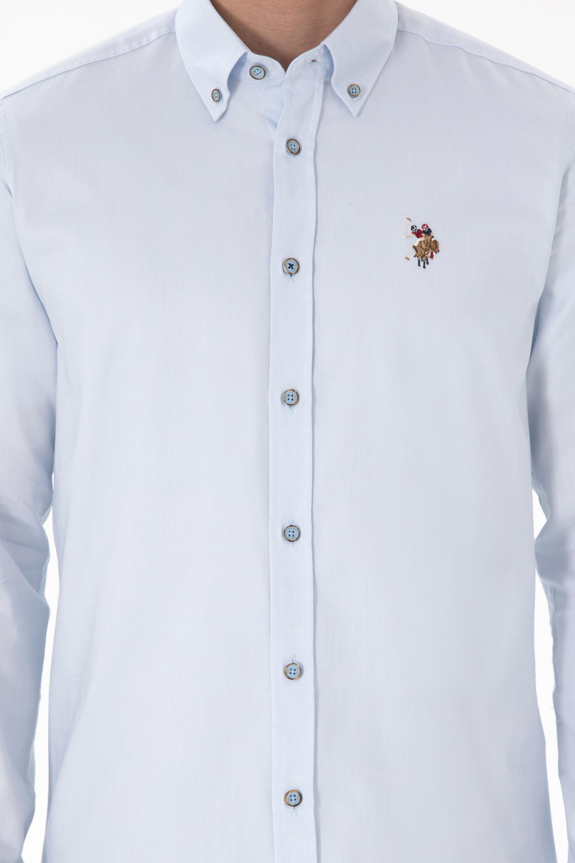 USPA Men Shirt Cedcolor Slim Full Sleeve Light Blue VR003 USPSH354 US Polo Assn.