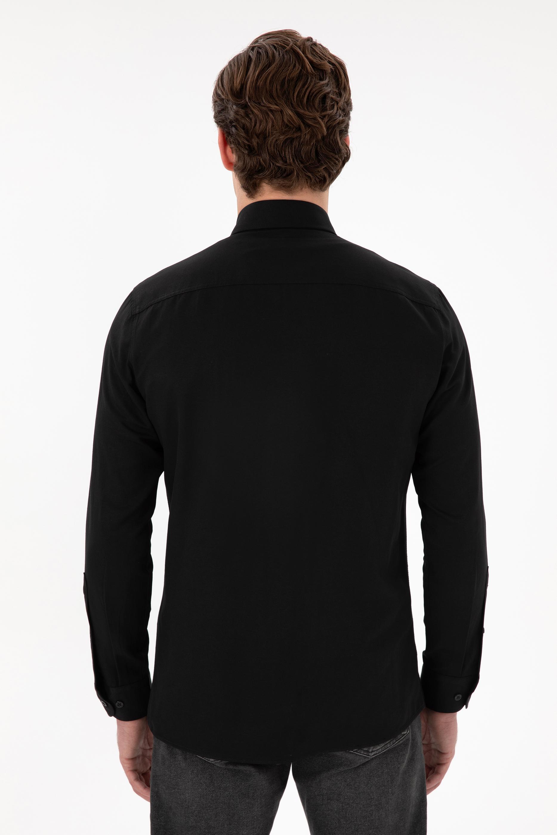 USPA Men Shirt Gox Slim Full Sleeve Black VR046 USPSH365 US Polo Assn.