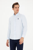USPA Men Shirt Nova Slim Fit Stone Light Blue VR003 USPSH356 US Polo Assn.