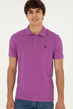 USPA Polo Shirt Men Purple VR038 USPOM228 Single Color Horse US Polo Assn.