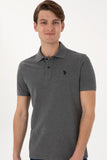 USPA Polo Shirt Men Anthracite VR081 USPOM307 Single Color Horse US Polo Assn.
