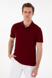 USPA Polo Shirt Men New Plum VR177 USPOM308 Single Color Horse US Polo Assn.