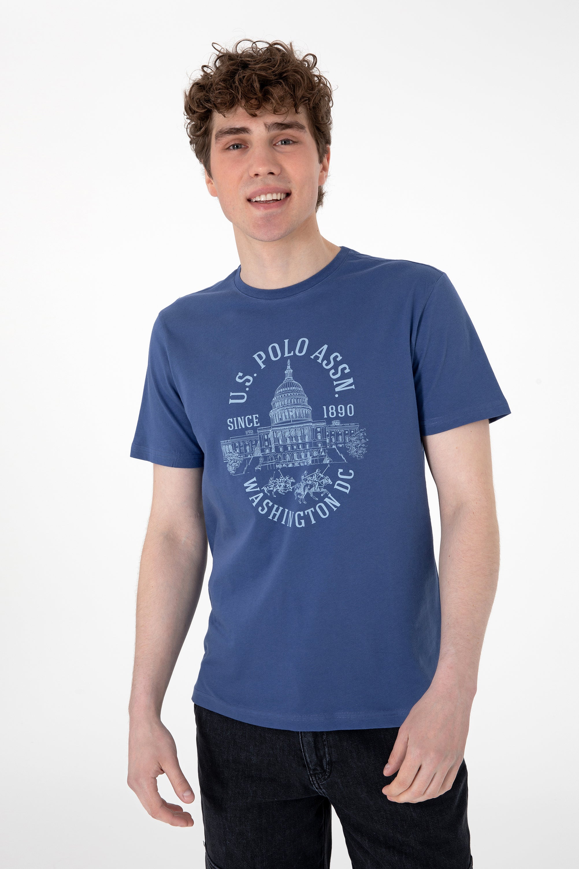 USPA Men T-Shirt USPA Wahing Out Door Navy VR059 USTSM071 US POLO ASSN.