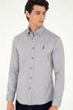 USPA Men Shirt Cedro S F/S Grey VR024 USPSH368 US Polo Assn.