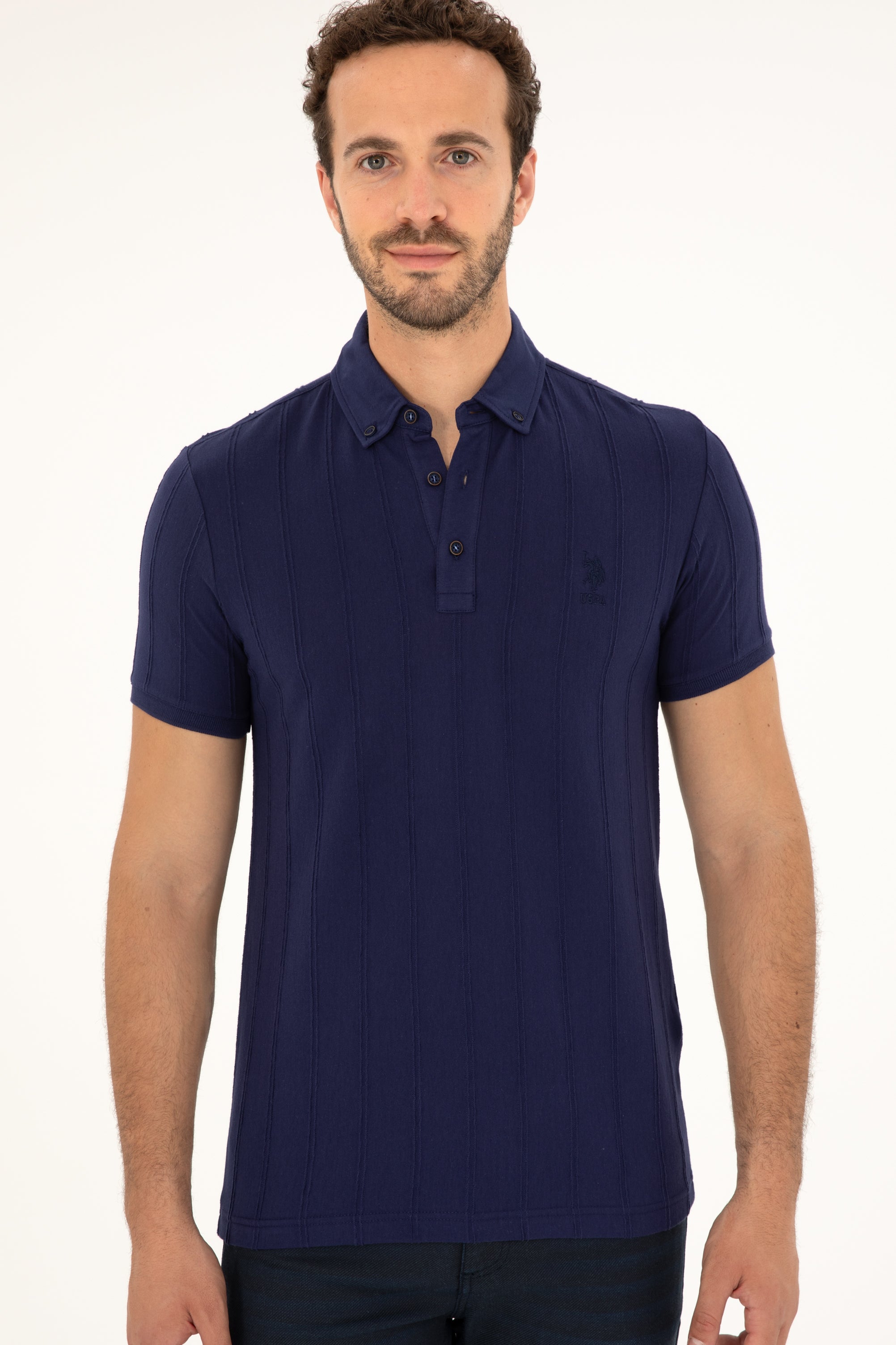USPA Polo Shirt Men BD TEGAS Navy VR033 USPOM322 USPA LOGO US POLO ASSN.