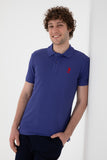 USPA Polo Shirt Men Royal Blue VR212 USPOM315 Single Color Horse US Polo Assn.