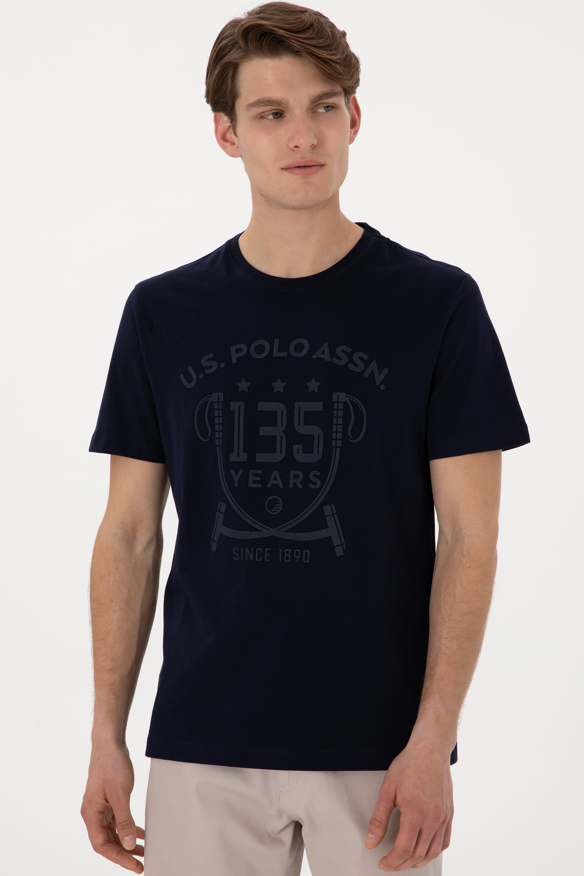 USPA Men T-Shirt T-Zeuns135 Navy VR033 USTSM073 US POLO ASSN.