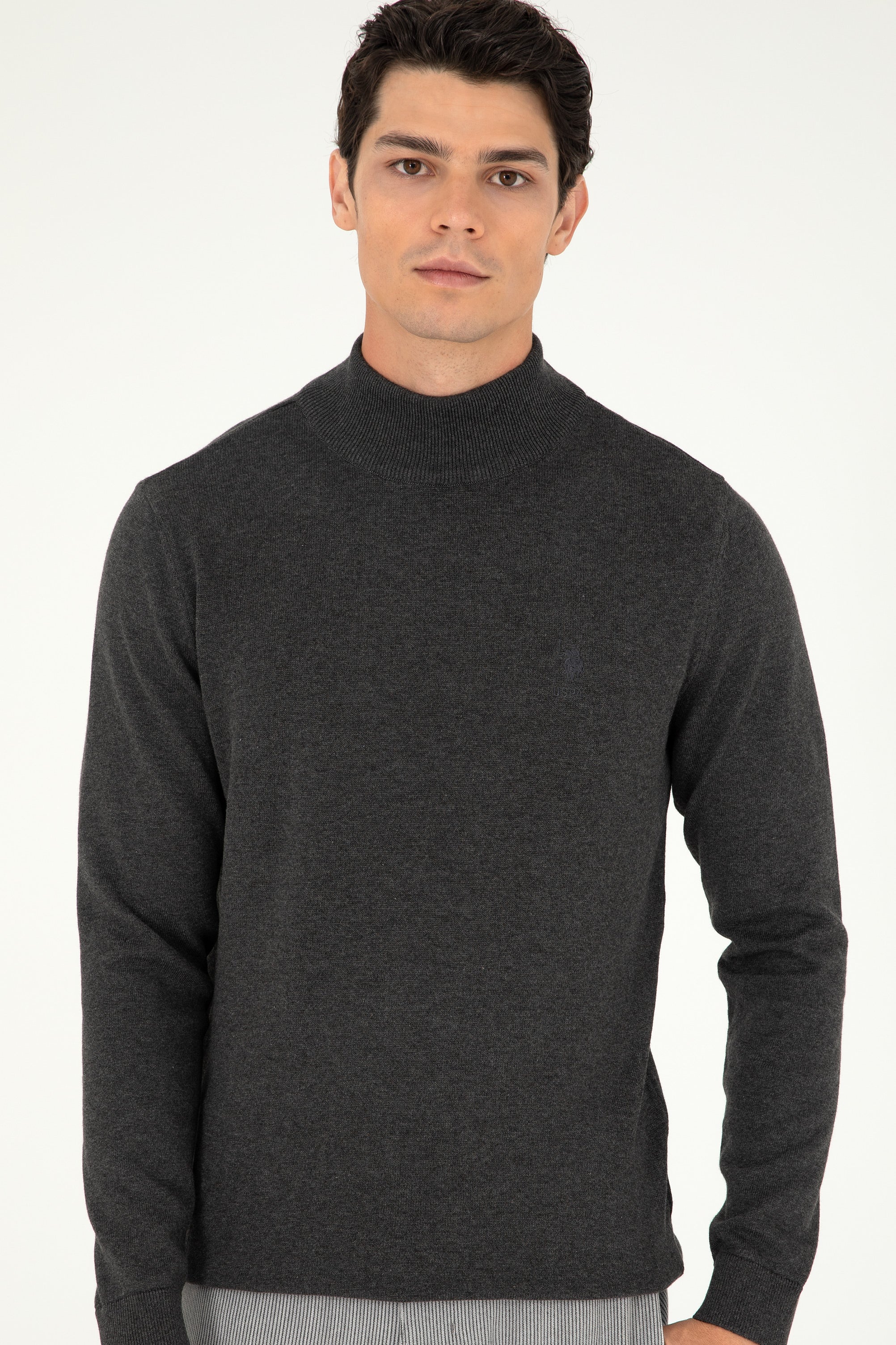 USPA Men Jumper H/Neck Anthracite VR081 USPJR381 US POLO ASSN.