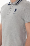 USPA Men Polo Shirt USPA Big Logo Grey Melange VR086 USPOM280 US POLO ASSN.