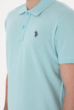 USPA Polo Shirt Men Aqua VR007 USPOM298 Single Color Horse US Polo Assn.