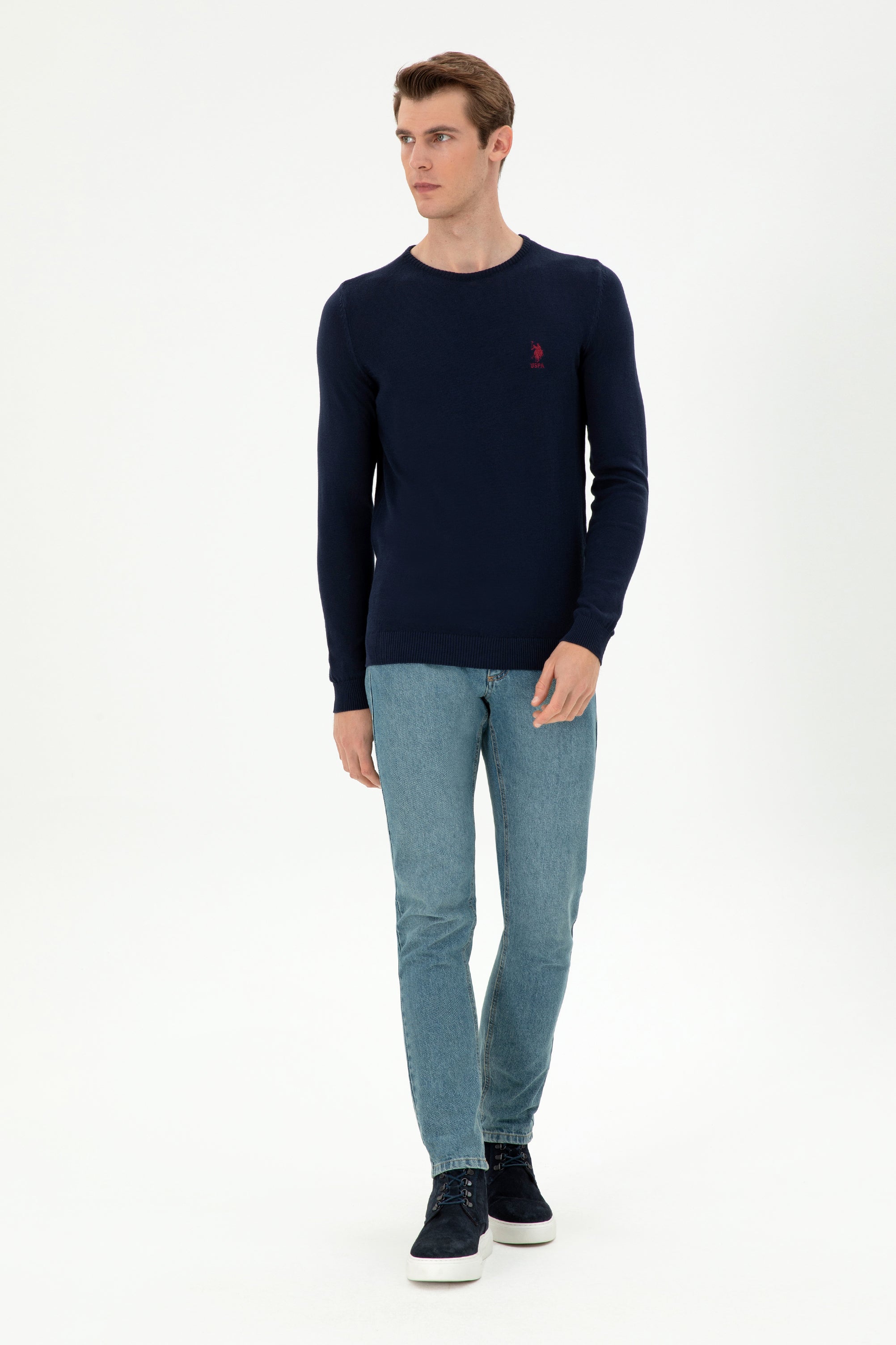 USPA Men Jumper R/Neck Navy VR033 USPJR366 US POLO ASSN.