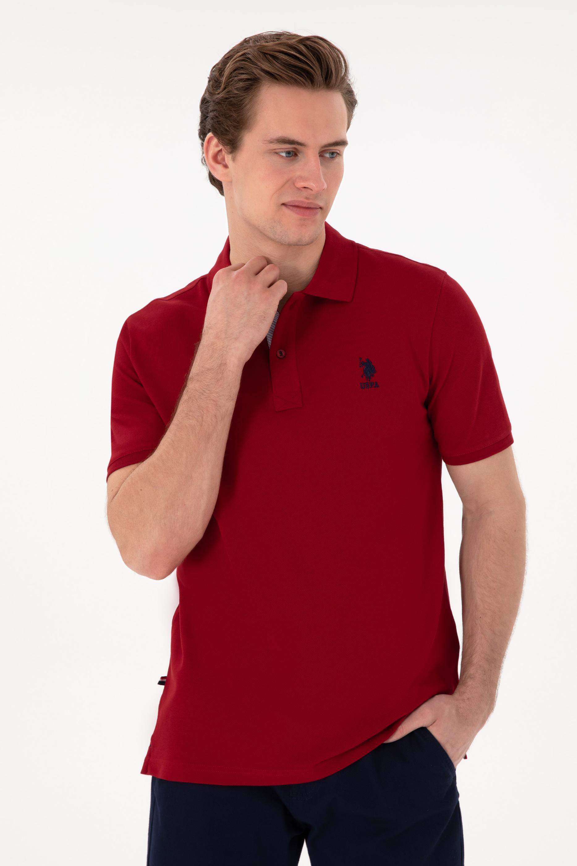 USPA Polo Shirt Men Bordeaux VR014 USPOM278 USPA LOGO US POLO ASSN.