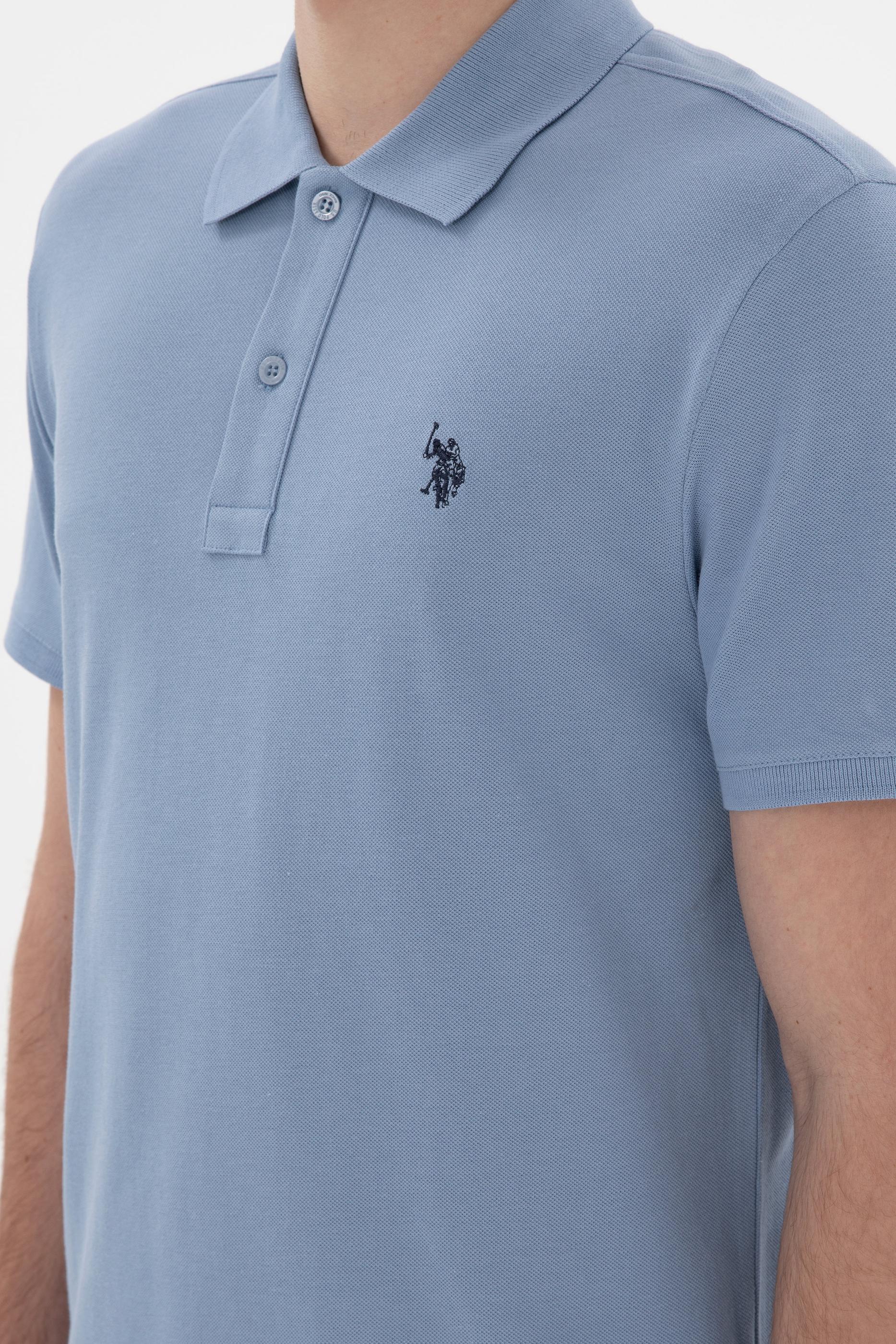 USPA Polo Shirt Men Blue VR036 USPOM291 Single Color Horse US Polo Assn.