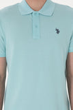 USPA Polo Shirt Men Aqua VR007 USPOM298 Single Color Horse US Polo Assn.