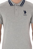 USPA Men Polo Shirt USPA Big Logo Grey Melange VR086 USPOM280 US POLO ASSN.