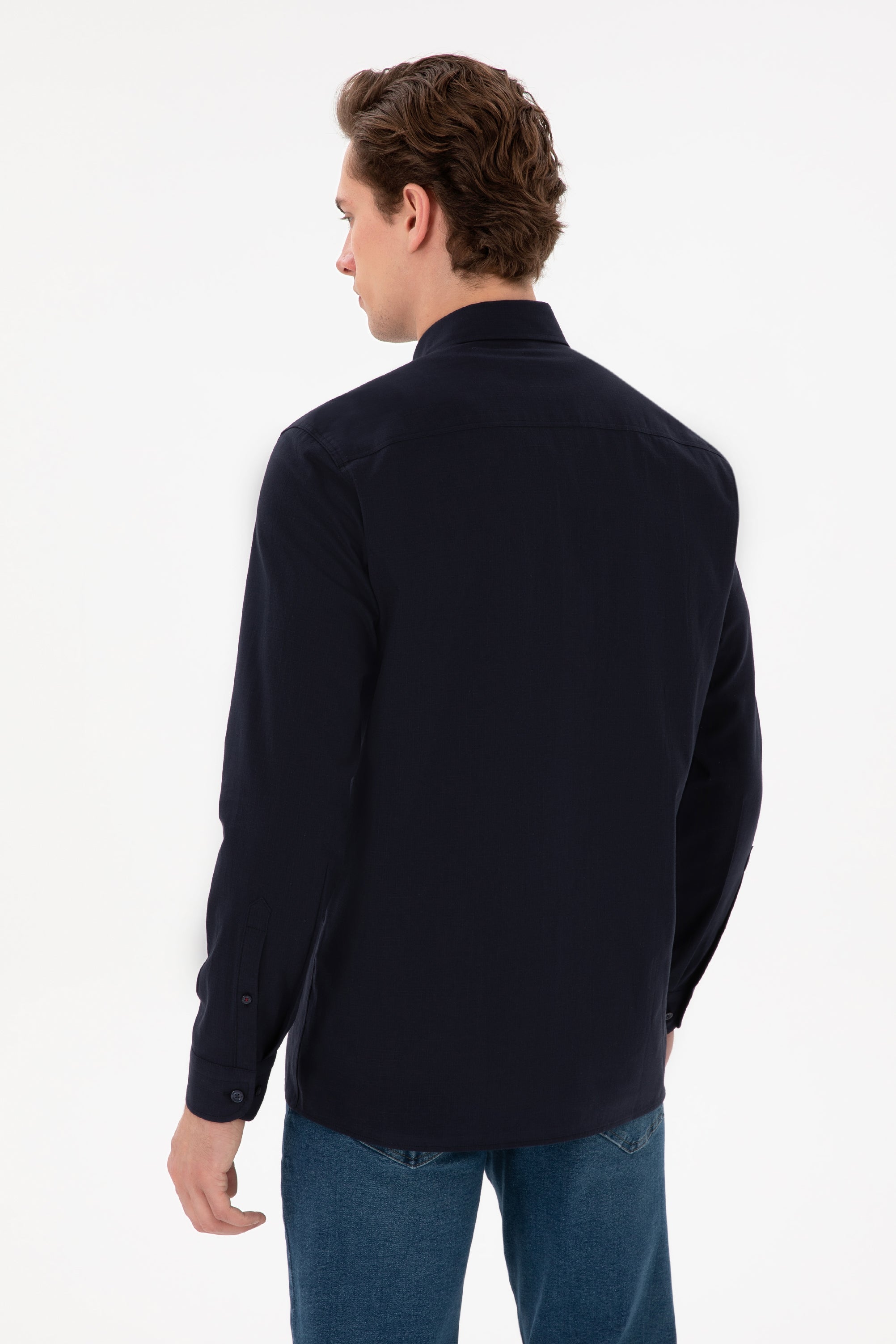 USPA Men Shirt Enzogl Regular Fit Navy VR033 USPSH359 US Polo Assn.