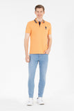 US Polo Assn. Orange Men Polo Shirt Big Pony Logo Number 3 VR051 USPOM163 USPA