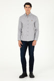 USPA Men Shirt Cedro S F/S Grey VR024 USPSH368 US Polo Assn.