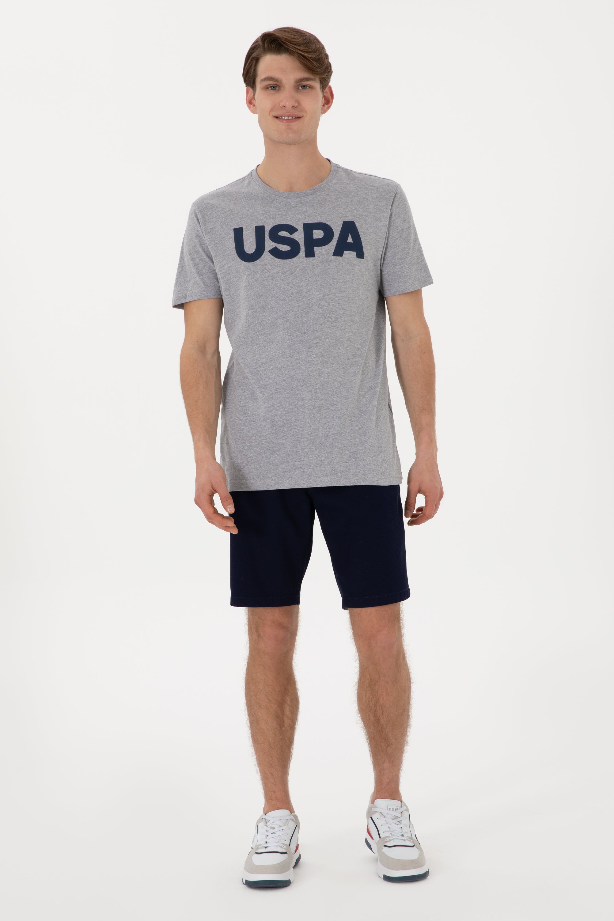 USPA Men T-Shirt USPA Geartiy Grey Melange VR086 USTSM070 US POLO ASSN.