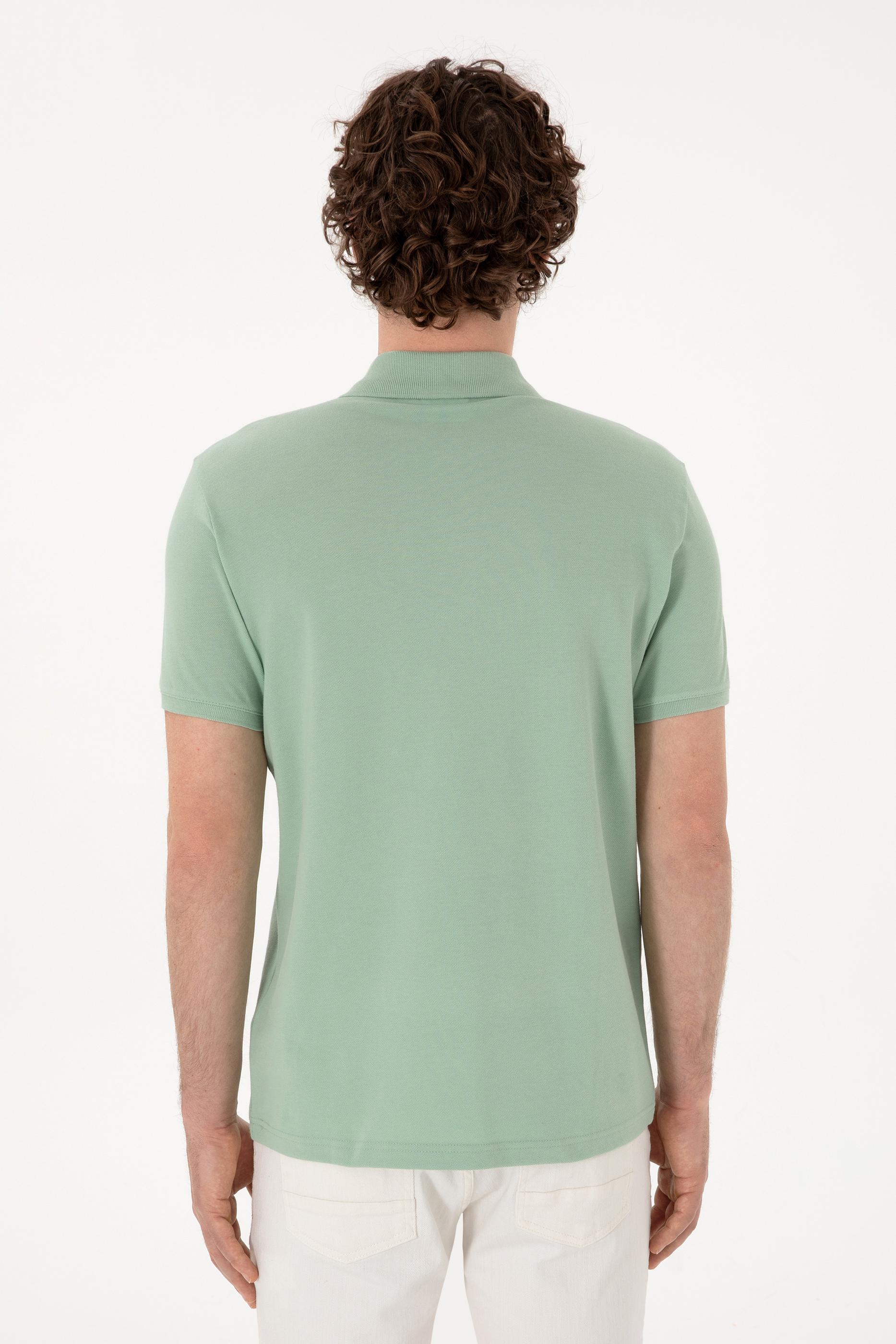 USPA Polo Shirt Men Water Green VR048 USPOM290 Single Color Horse US Polo Assn.