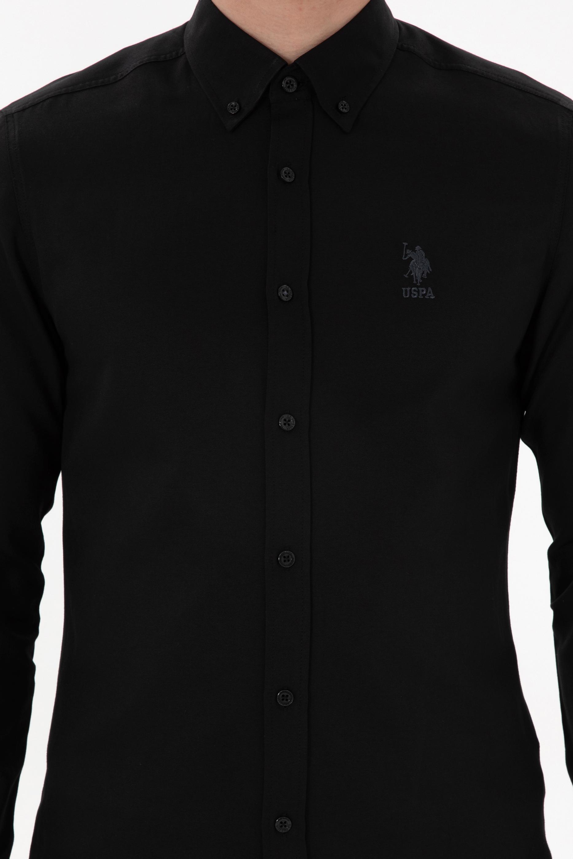 USPA Men Shirt Gox Slim Full Sleeve Black VR046 USPSH365 US Polo Assn.