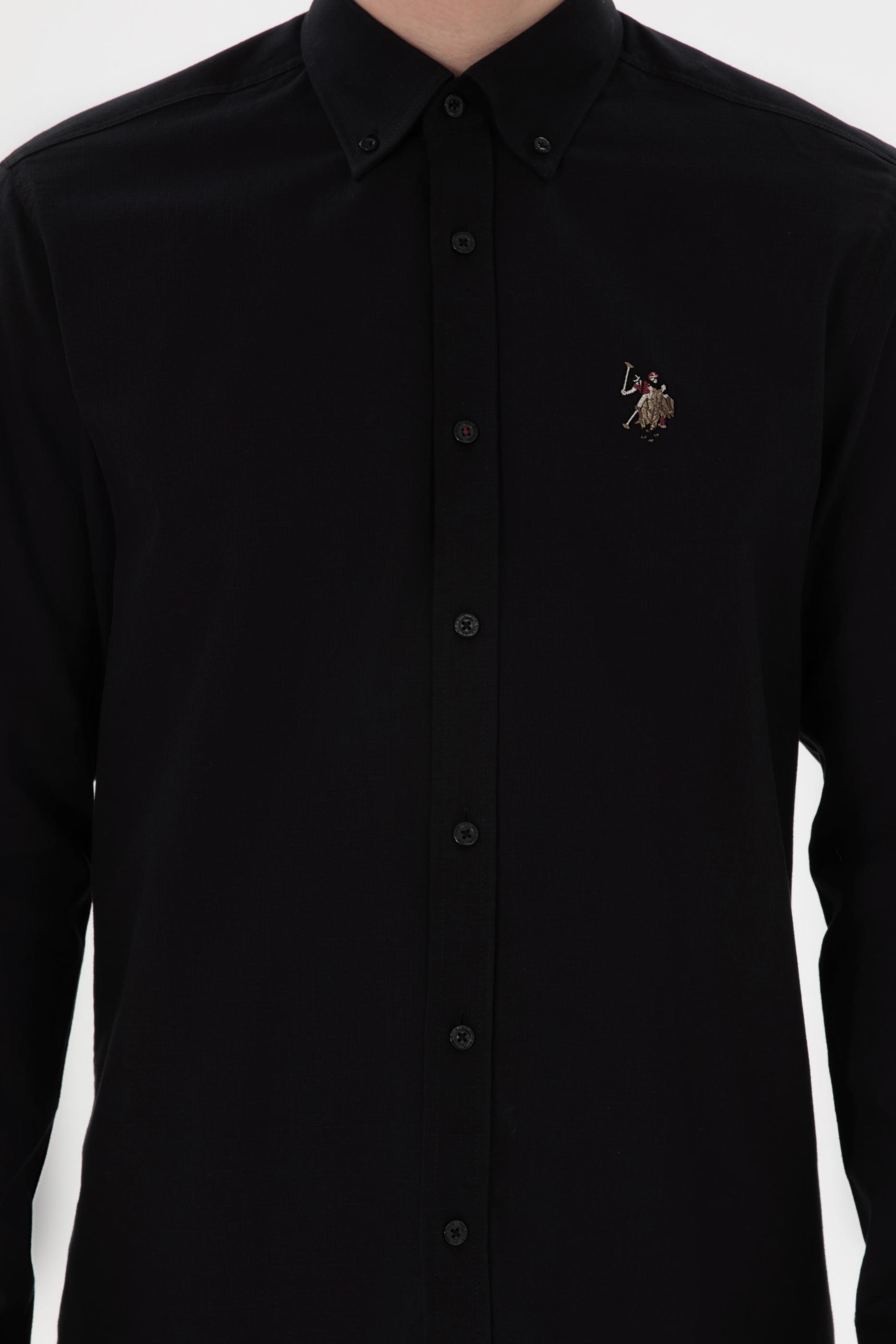 USPA Men Shirt Enzo Regular Full Sleeve Black VR046 USPSH362 US Polo Assn.