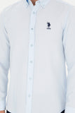 USPA Men Shirt Nova Slim Fit Stone Light Blue VR003 USPSH356 US Polo Assn.
