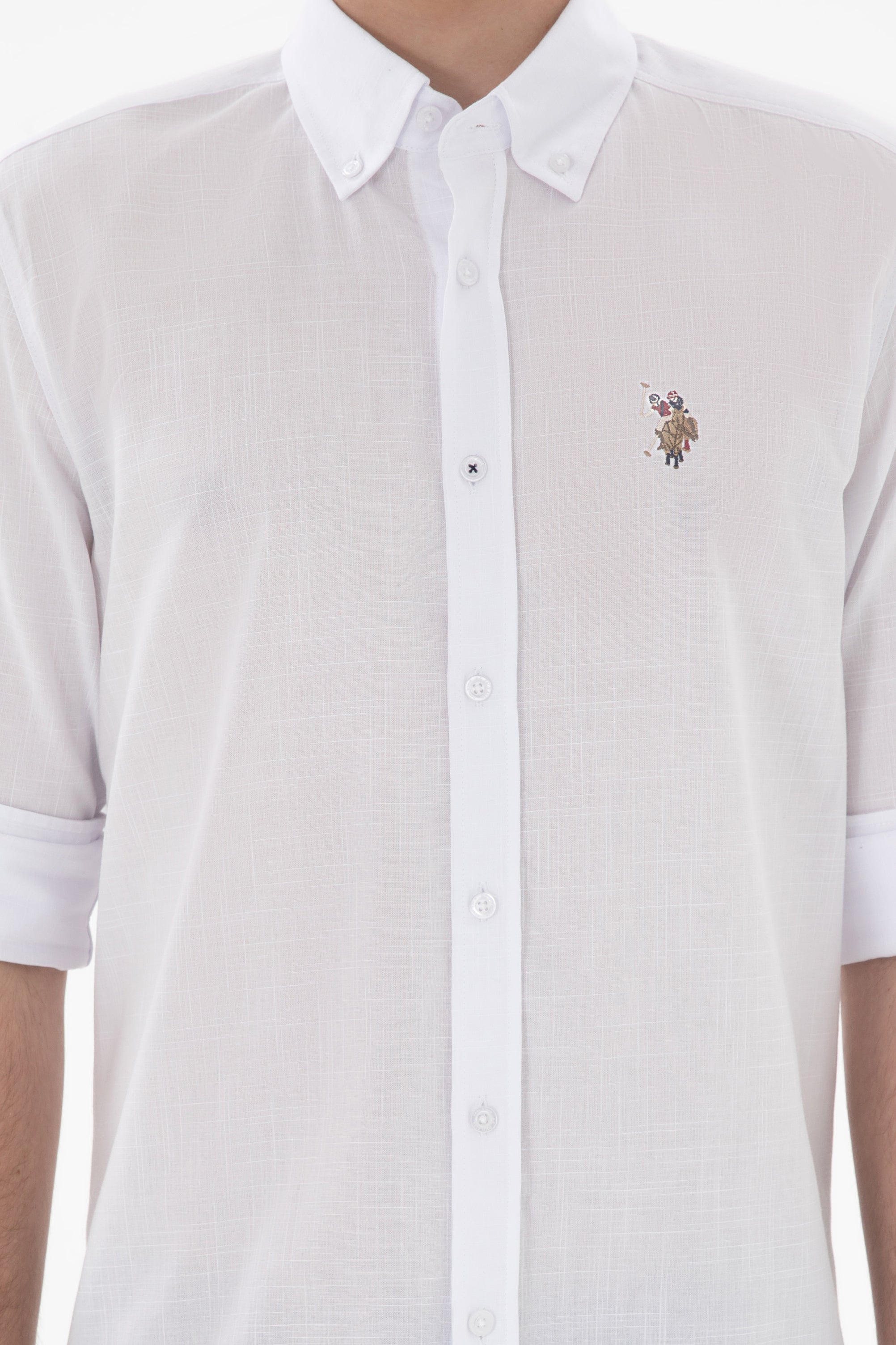 USPA Men Shirt Enzogl Regular Fit White VR013 USPSH358 US Polo Assn.