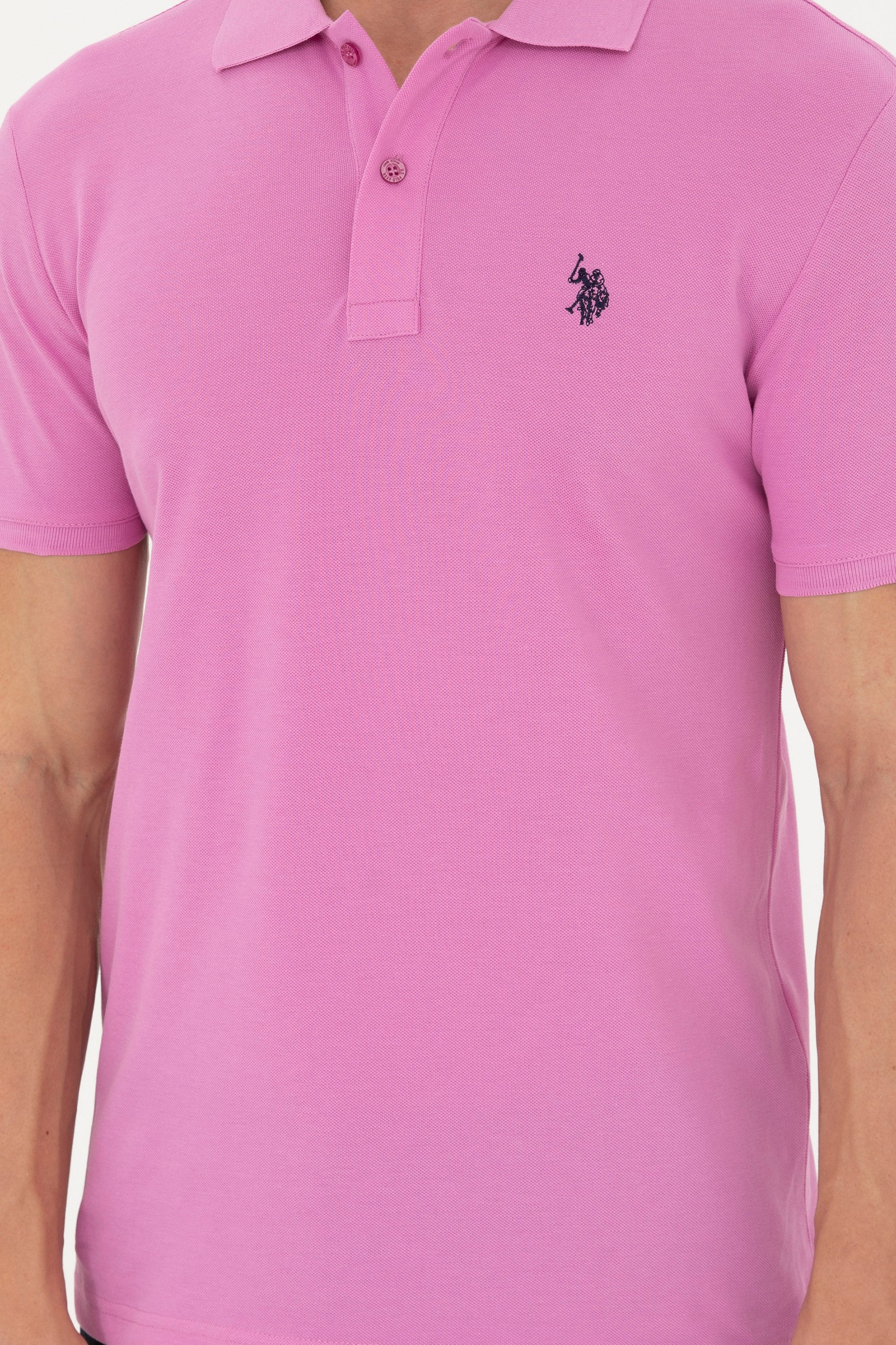 USPA Polo Shirt Men Violet VR037 USPOM217 Single Color Horse US Polo Assn.