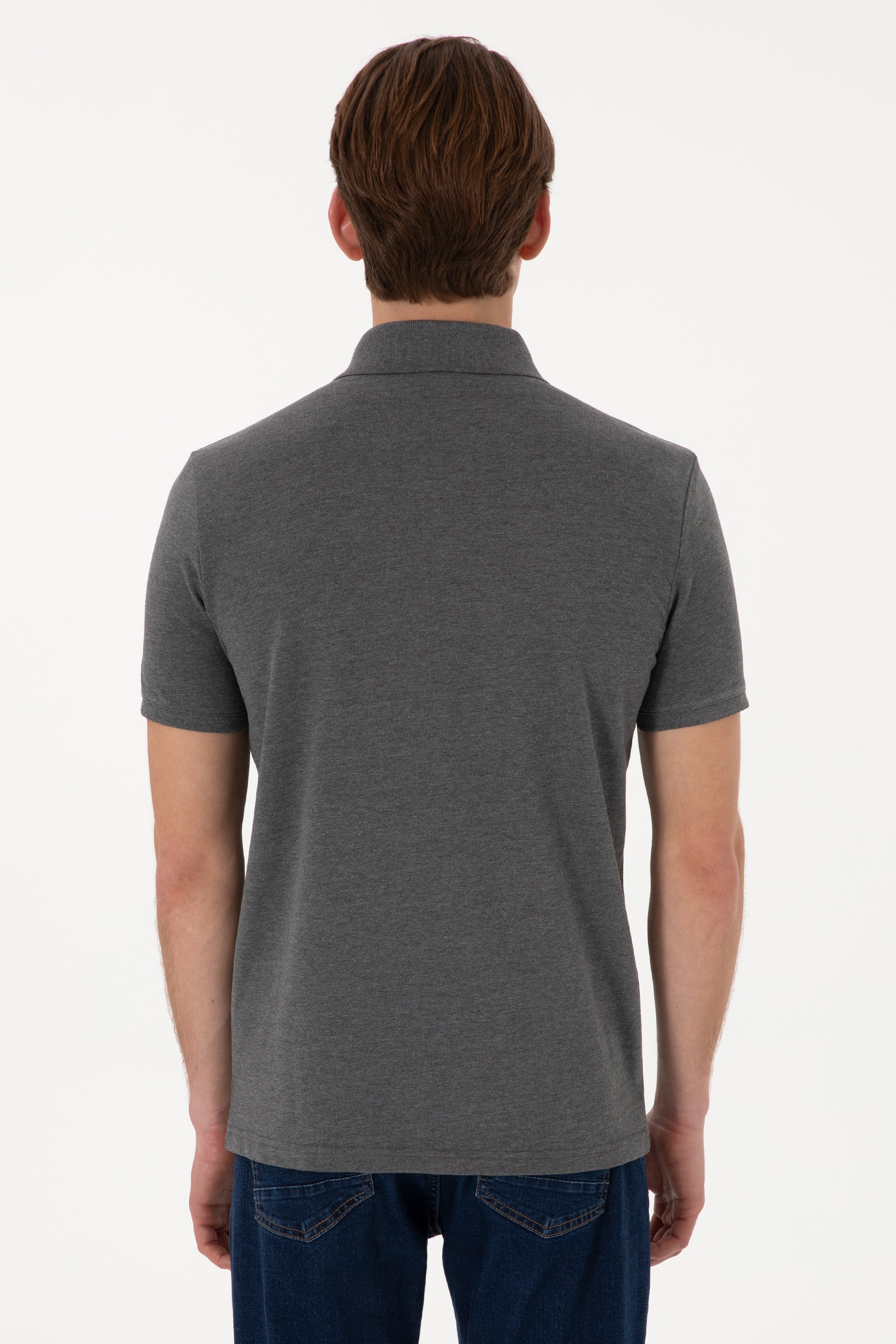 USPA Polo Shirt Men Anthracite VR081 USPOM307 Single Color Horse US Polo Assn.