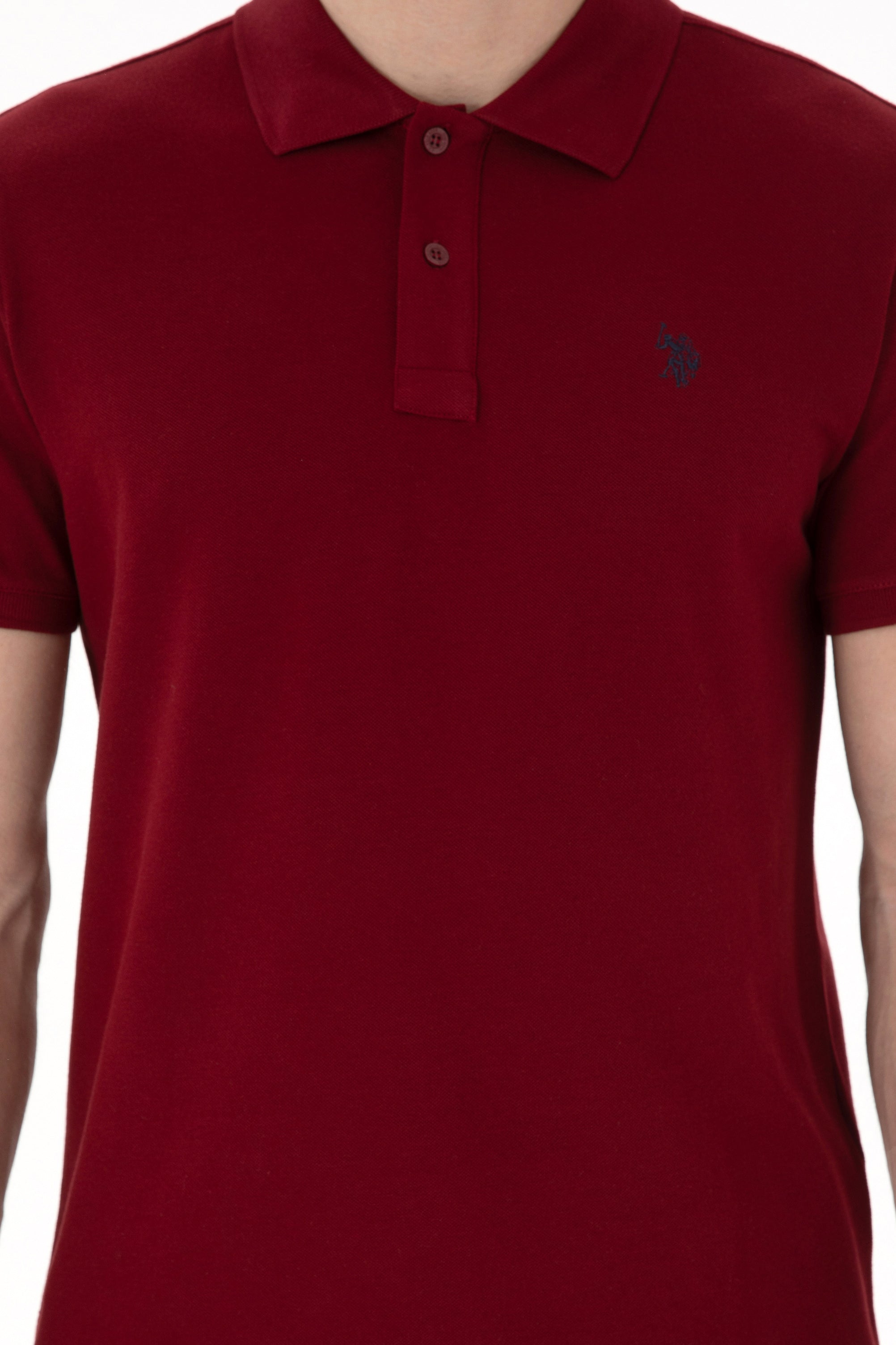 USPA Polo Shirt Men New Plum VR177 USPOM308 Single Color Horse US Polo Assn.