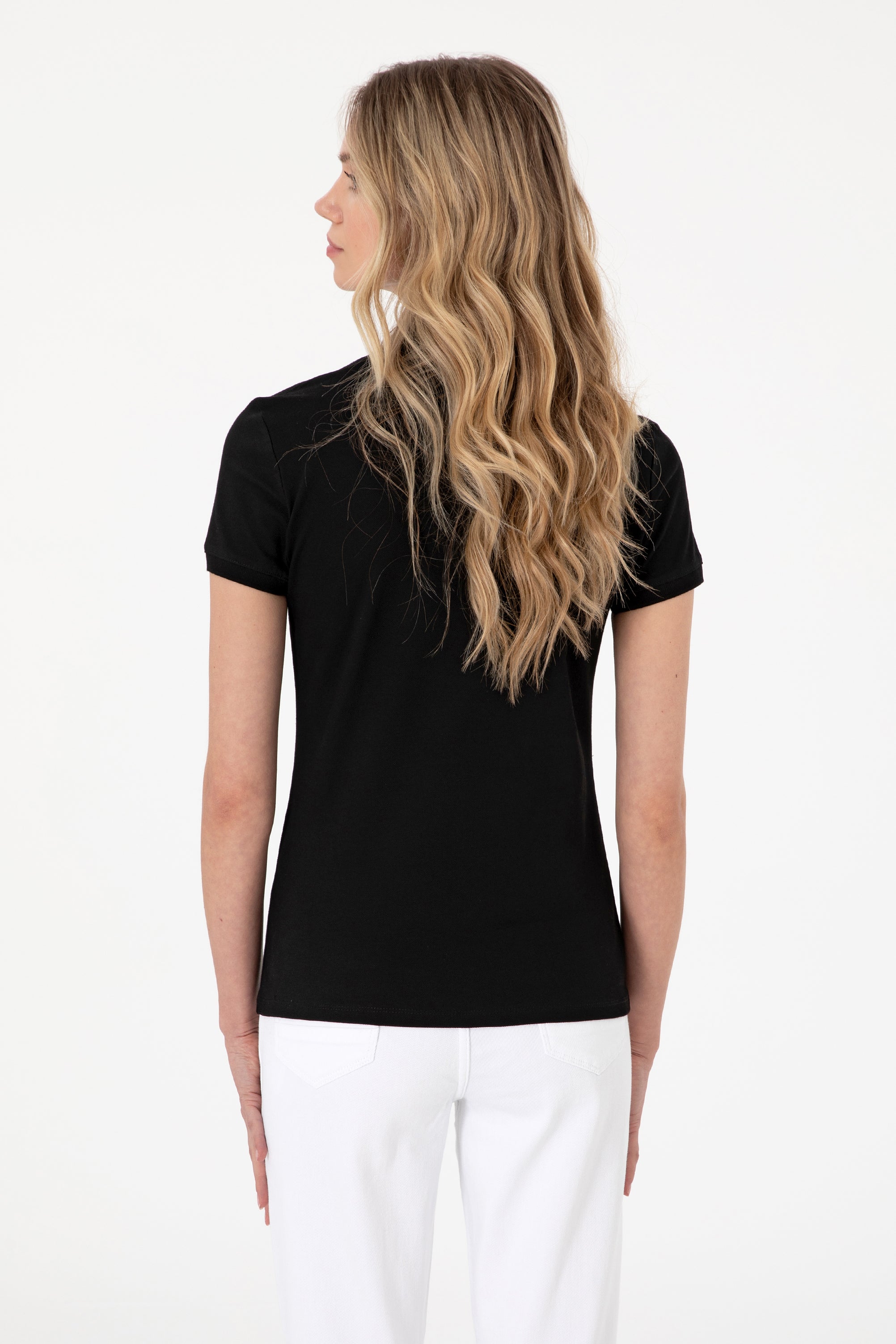 USPA Polo Shirt Women Black VR046 USPOW074 SCL US Polo Assn.